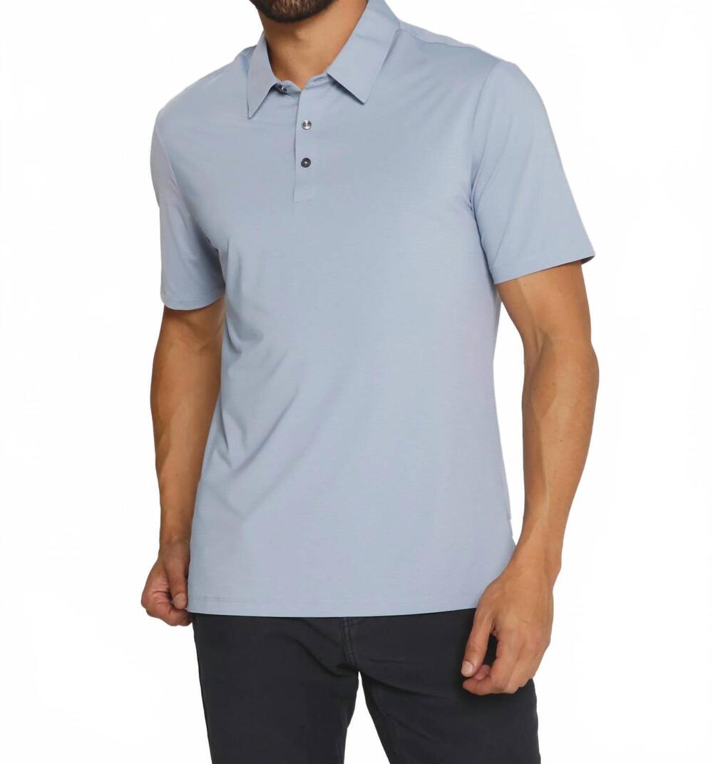 NEW 7DIAMONDS dawn patrol polo in dusty blue